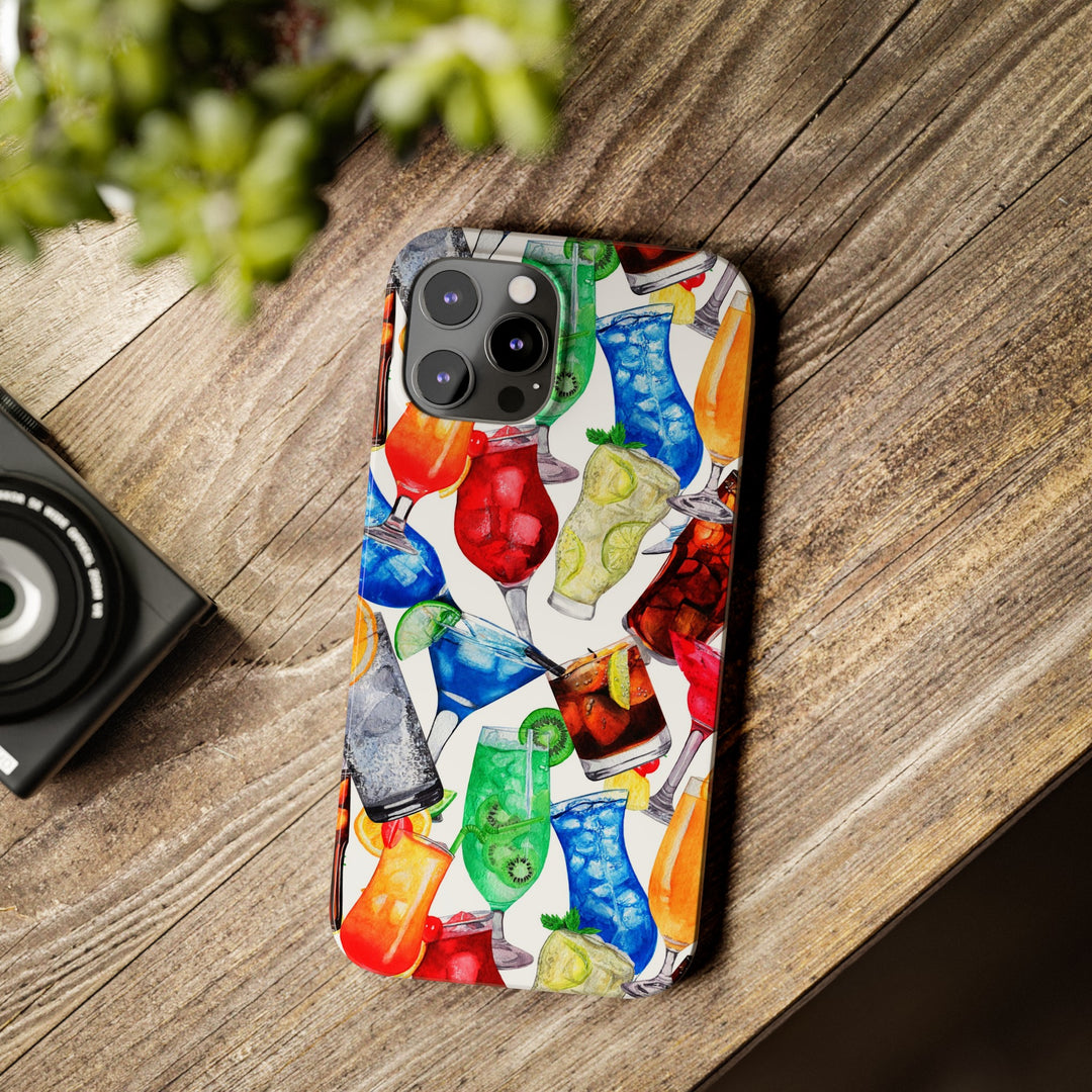 Slim Cute Phone Cases for Iphone - | iPhone 15 Case | iPhone 15 Pro Max Case, Iphone 14 Case, Iphone 14 Pro Max, Iphone 13, Summer Fruit Cocktail - Studio40ParkLane
