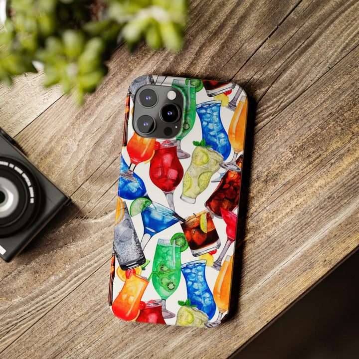 Slim Cute Phone Cases for Iphone - | iPhone 15 Case | iPhone 15 Pro Max Case, Iphone 14 Case, Iphone 14 Pro Max, Iphone 13, Summer Fruit Cocktail - Studio40ParkLane