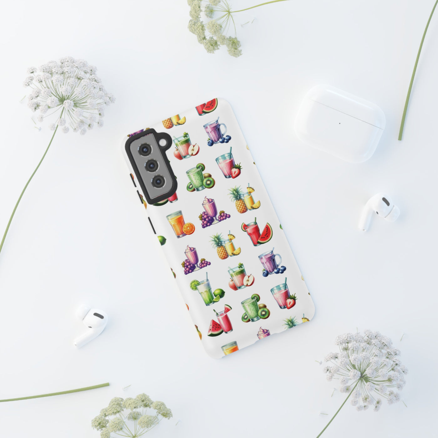 Cute Samsung Case | Cool Iphone Case | Tropical Summer Fruit Cocktail, Samsung S24, S23, S22, S21, IPhone 15 Case | Iphone 14 Case, Iphone 13 Case