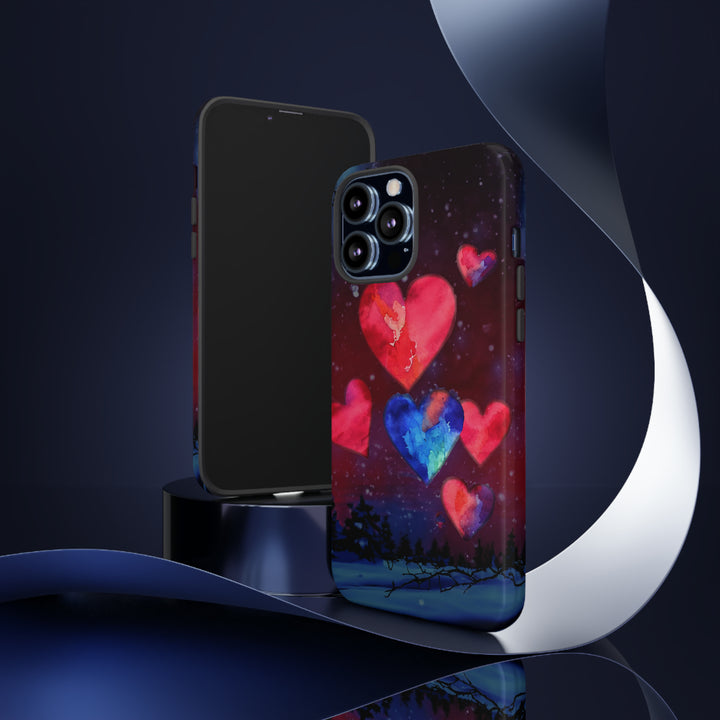 Cute IPhone Case | Rising Heart Love Night, iPhone 15 Case | iPhone 15 Pro Case, Iphone 14 Case, Iphone 14 Pro Max Case, Iphone 13 Case - Studio40ParkLane