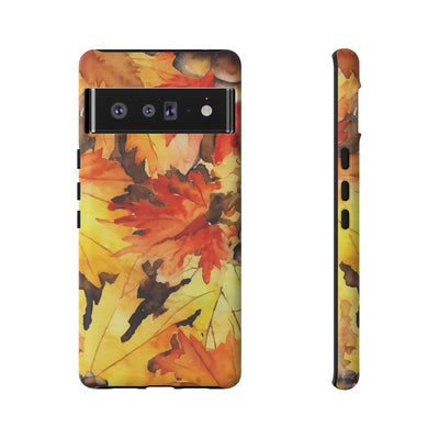 Impact Resistant, Fall Leaves, Cute Phone Cases for Samsung S24, S23, S22, S21, IPhone 15 pro Iphone 14 pro Iphone 13 IPhone 12 Iphone 11