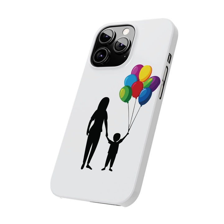 Slim Mother Child Balloons Gift for Her Cute Phone Cases for Iphone 16 Pro Max | iPhone 15 Case | iPhone 15 Pro Max Case, Iphone 14, 13, 12, 11, 10, 8, 7 - Studio40ParkLane
