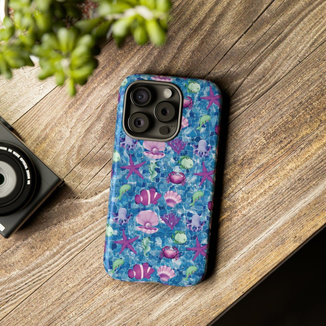 Cute IPhone Case | Blue Pink Under The Sea, iPhone 15 Case | iPhone 15 Pro Case, Iphone 14 Case, Iphone 14 Pro Max Case, Protective Iphone Case - Studio40ParkLane