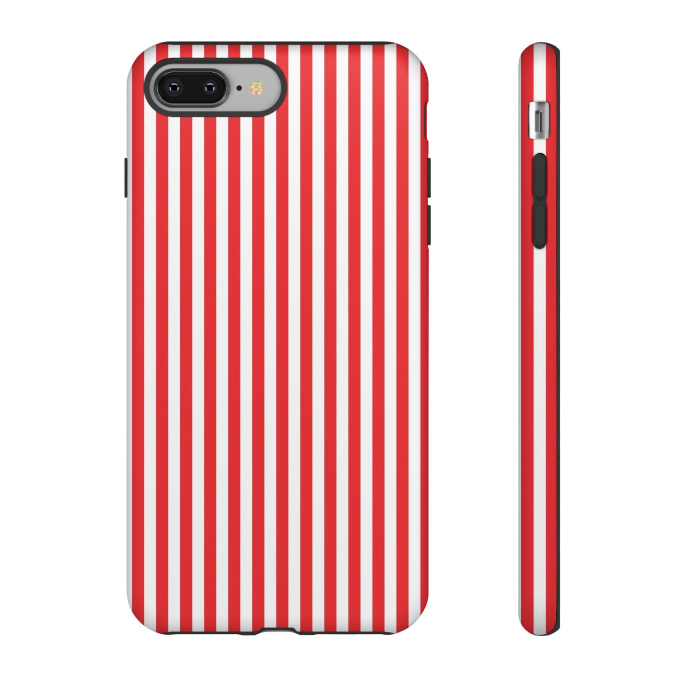 Tough Premium Poppy Red Stripes Phone Case Gift for Her - For Apple iPhone 16 Pro Max 16e iPhone 15 Pro iPhone Iphone 14 Plus 13 Pro 12 SE XR - Studio40ParkLane