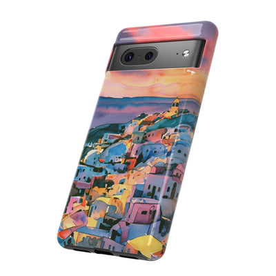 Impact Resistant, Greek Sunset, Cute Phone Cases for Samsung S24, S23, S22, S21, IPhone 15 pro Iphone 14 pro Iphone 13 IPhone 12 Iphone 11