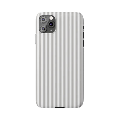 Slim Light Grey Striped Cute Phone Case for Iphone 16 - | iPhone 15 Pro Max Case | iPhone 14 Case Iphone 13 12 11 10 9 8 7 Gift for Her - Studio40ParkLane
