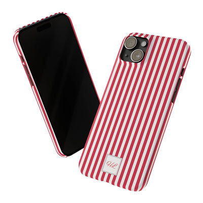 Slim Custom Personalized Winterberry Red Striped Phone Case for Iphone 17 - | iPhone 16 Pro Max Case | iPhone 15 Case Iphone 14 13 12 11 10 9 8 - Studio40ParkLane