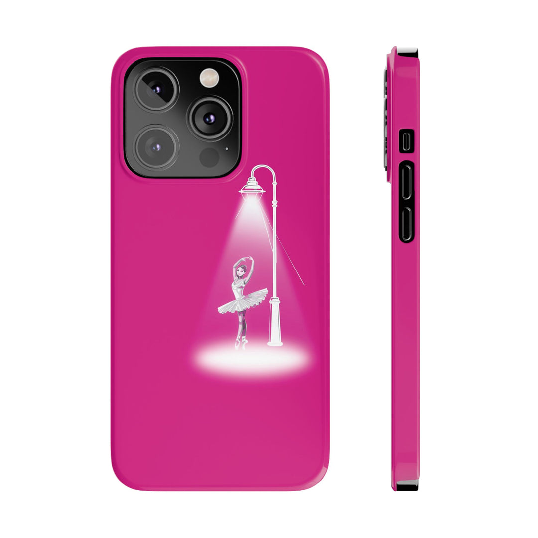 Slim Pink Ballet Dancer Spotlight Gift for Her Cute Phone Cases for Iphone 16 Pro Max | iPhone 15 Case | iPhone 15 Pro Max Case, Iphone 14, 13, 12, 11, 10, 8, 7 - Studio40ParkLane