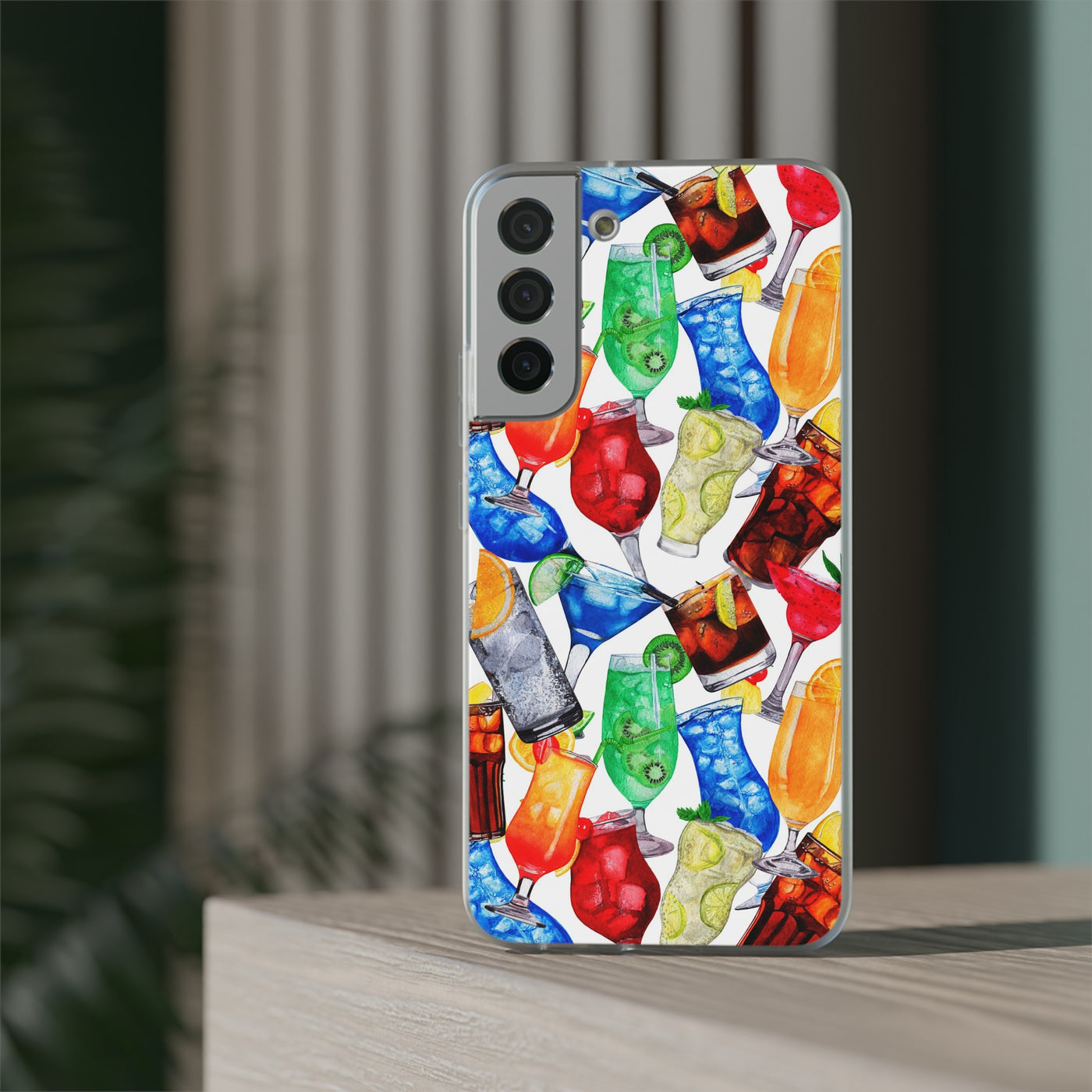 Cute Flexi Phone Cases, For Iphones and Samsung Galaxy Phones, Tropical Summer Fruit Cocktails, Galaxy S23 Phone Case, Samsung S22 Case, Samsung S21, Iphone 15, Iphone 14, Iphone 13