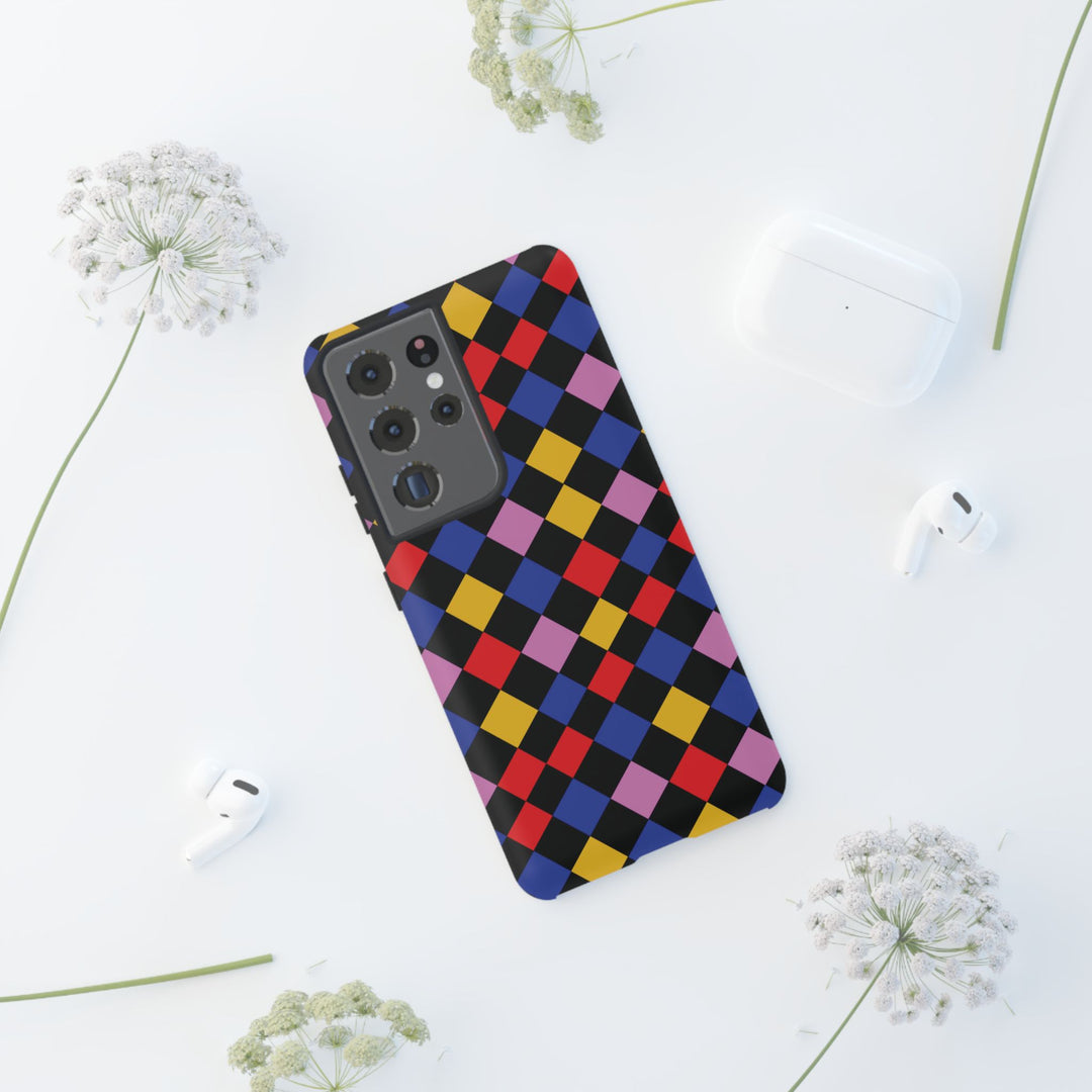Aesthetic Tough Colorful Checkerboard Phone Case Premium - For iPhone 17 Pro Max iPhone 16 Pro iPhone 15 Iphone 14 Plus 13 Pro 12 11 10 XR - Studio40ParkLane