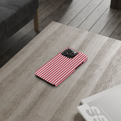 Slim Red Winterberry Striped Cute Phone Case for Iphone 16 - | iPhone 15 Pro Max Case | iPhone 14 Case 13 12 11 10 9 8 7 X XS Gift for Her