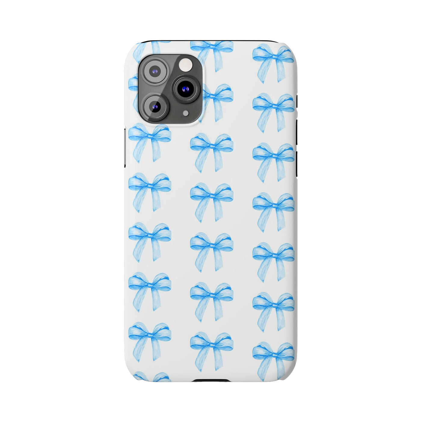 Slim Blue Bows Cute Phone Cases for Iphone 16 Pro Max | iPhone 15 Case | iPhone 15 Pro Max Case, Iphone 14, Iphone 14 Pro Max, Iphone 13 12 11 8 7