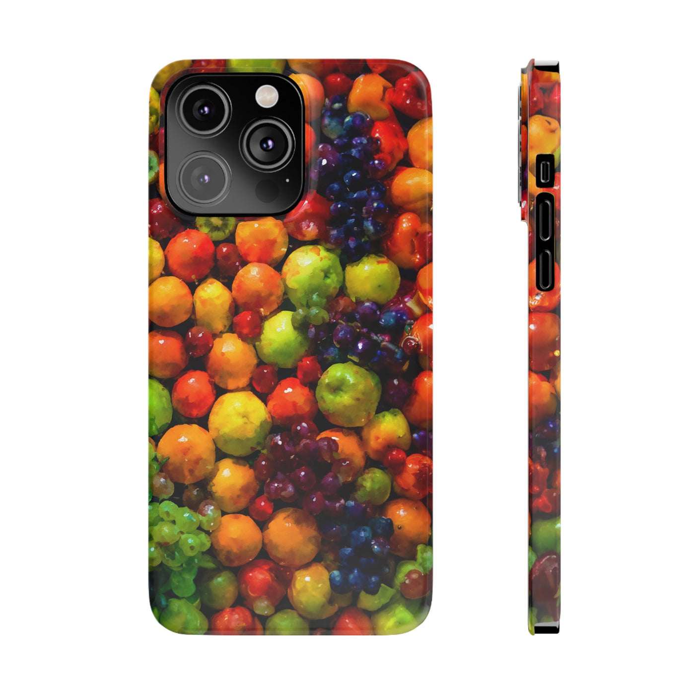 Slim Cute Phone Cases for Iphone  | iPhone 15 Case | iPhone 15 Pro Max Case, Iphone 14, Iphone 14 Pro Max, Iphone 13, Summer Assorted Fruits