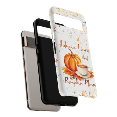 Impact Resistant, Fall Leaves Pumpkin Pie, Cute Phone Cases for Samsung S24, S23, S22, S21, IPhone 15 pro Iphone 14 pro Iphone 13 IPhone 12 Iphone 11