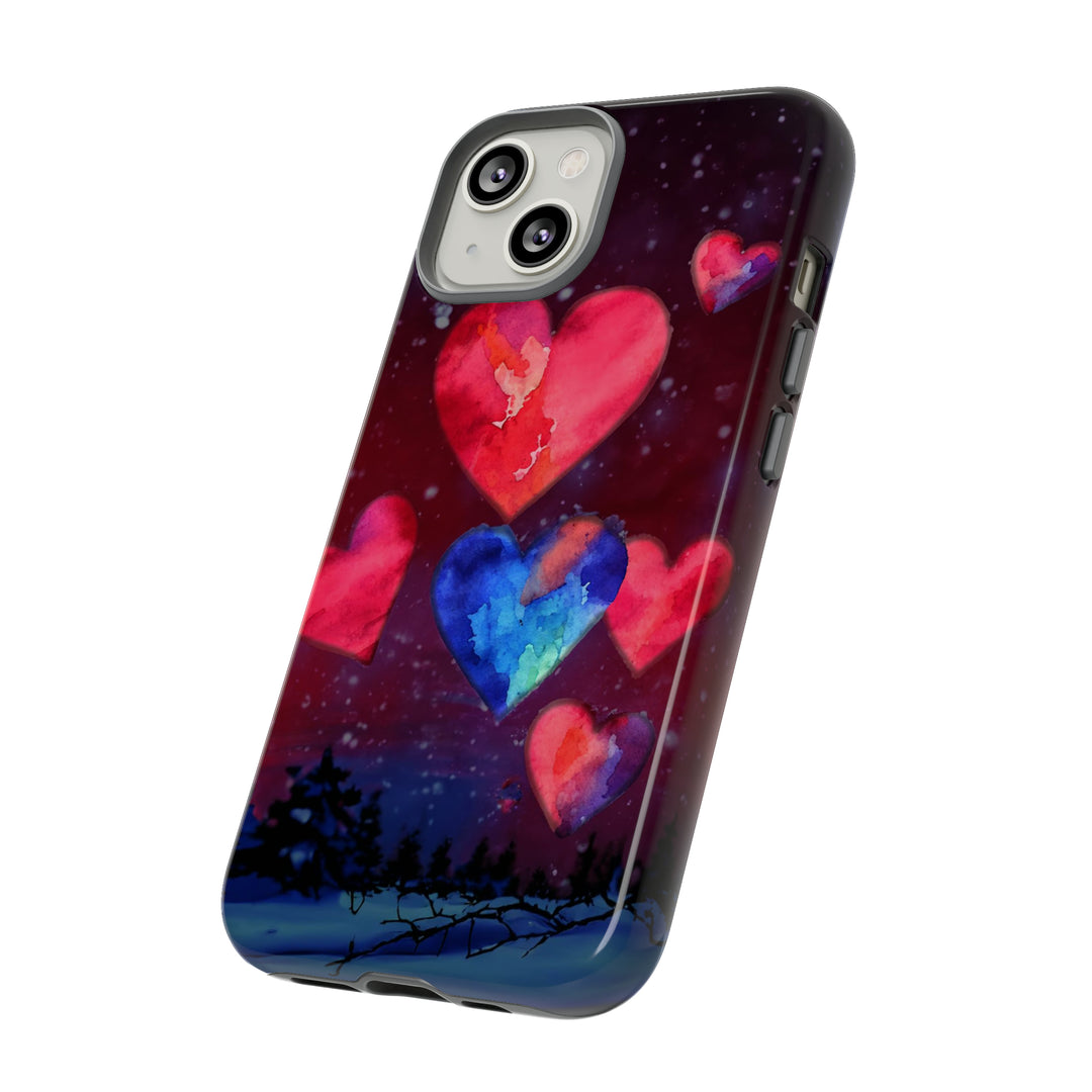 Cute IPhone Case | Rising Heart Love Night, iPhone 15 Case | iPhone 15 Pro Case, Iphone 14 Case, Iphone 14 Pro Max Case, Iphone 13 Case - Studio40ParkLane