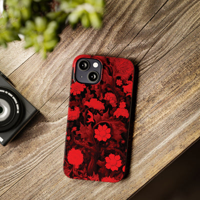 Slim Cute Phone Cases for Iphone - | iPhone 15 Case | iPhone 15 Pro Max Case, Iphone 14 Case, Iphone 14 Pro Max, Iphone 13, Red Flowers