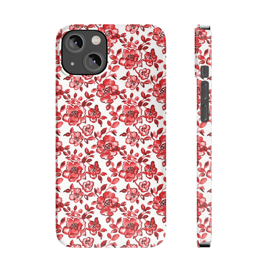Slim Red Chinoiserie Gift for Her Cute Phone Cases for Iphone 16 Pro Max | iPhone 15 Case | iPhone 15 Pro Max Case, Iphone 14, Iphone 14 Pro Max, Iphone 13 12 11 8 7 - Studio40ParkLane
