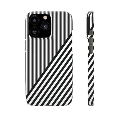 Aesthetic Black White Stripes Cute Phone Case Sleek Snap - For iPhone 17 Pro Max iPhone 16 Pro iPhone 15 Iphone 14 Plus 13 Pro 12 11 10 Gift - Studio40ParkLane