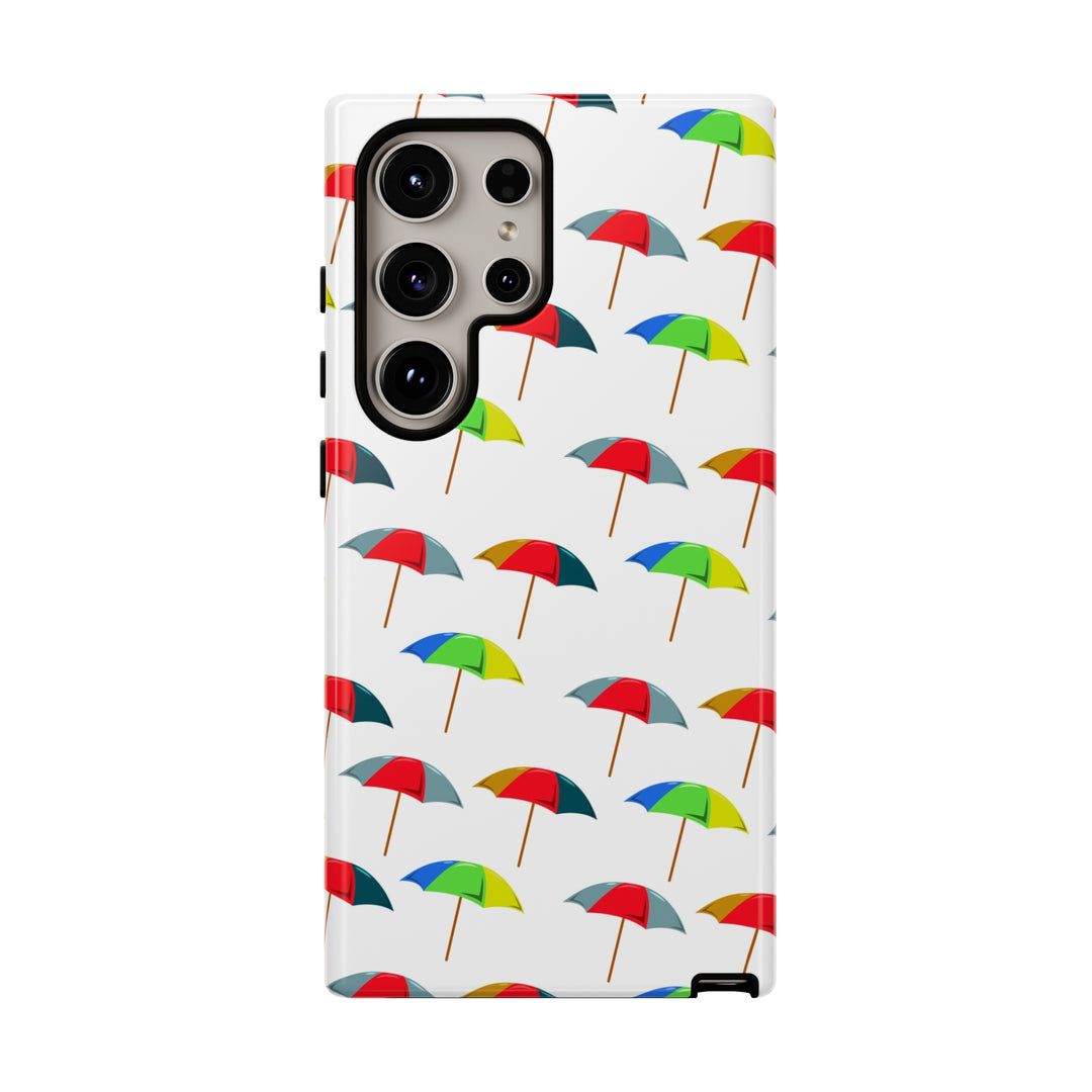 Cute Samsung Phone Case | Aesthetic Samsung Phone Case | Galaxy S23, S22, S21, S20 | Colorful Beach Parasols, Protective Phone Case - Studio40ParkLane