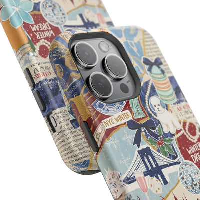 New York Winter Coquette Collage Tough Magsafe Cute Phone Cases for Iphone | iPhone 17 Pro Max Case, Iphone 16, Iphone 15 14 13 12 11 10 9