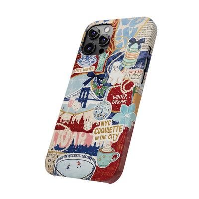 Slim New York Winter Coquette Collage Cute Phone Case for Iphone 16 - | iPhone 15 Pro Max Case | iPhone 14 Case Iphone 13 12 11 10 9 8 7 X - Studio40ParkLane