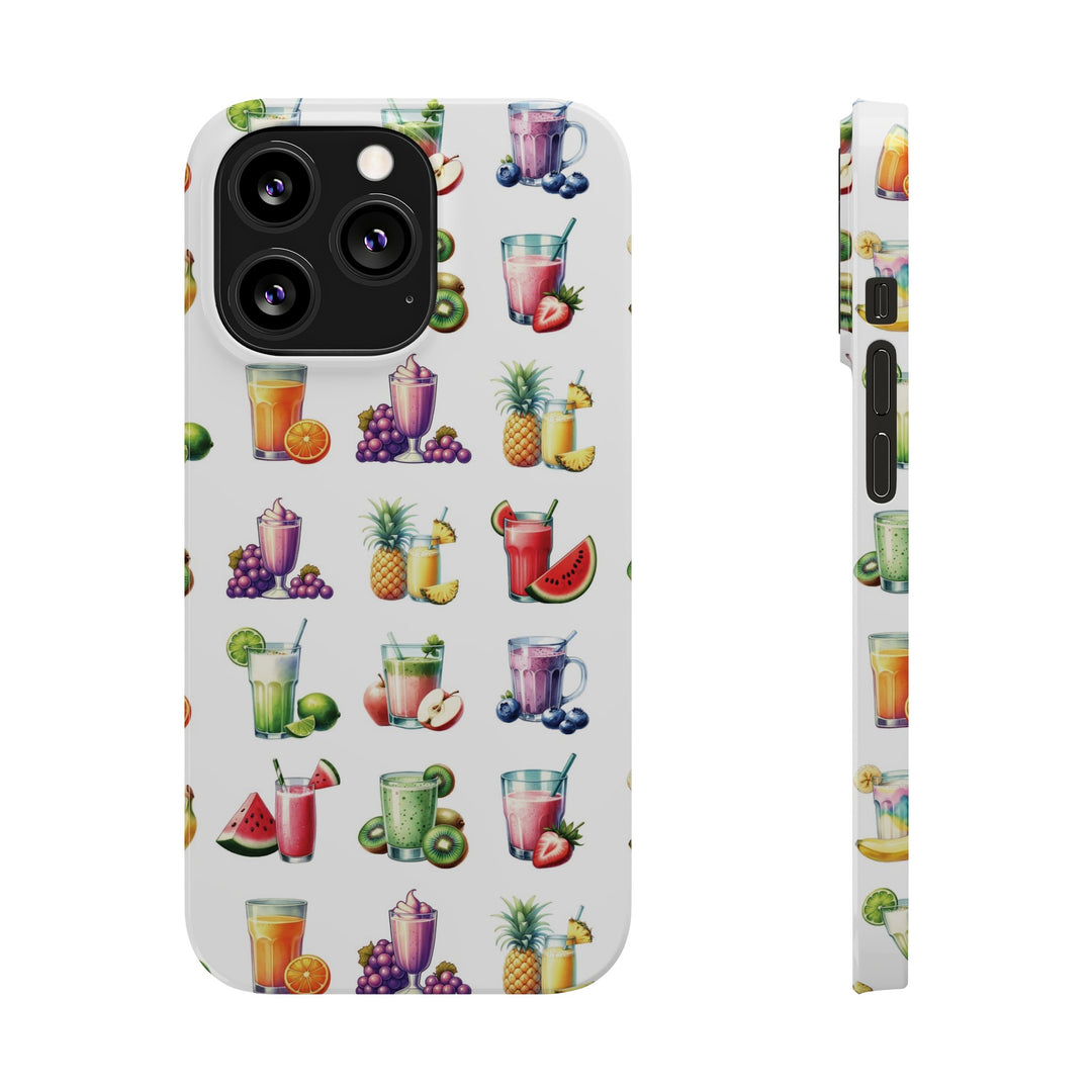 Slim Cute Phone Cases for Iphone - | iPhone 15 Case | iPhone 15 Pro Max Case, Iphone 14 Case, Iphone 14 Pro Max, Iphone 13, Tropical Summer Fruit Cocktail - Studio40ParkLane
