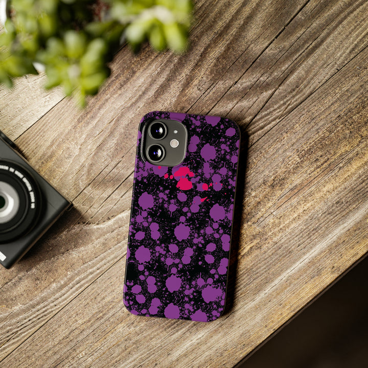 Slim Cute Phone Cases for Iphone - | iPhone 15 Case | iPhone 15 Pro Max Case, Iphone 14 Case, Iphone 14 Pro Max, Iphone 13, Purple Pink Paint Blots Splash - Studio40ParkLane