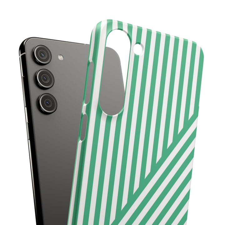 Aesthetic Emerald Stripes Cute Phone Case Sleek Snap - For iPhone 17 Pro Max iPhone 16 Pro iPhone 15 Iphone 14 Plus 13 Pro 12 11 10 Gift