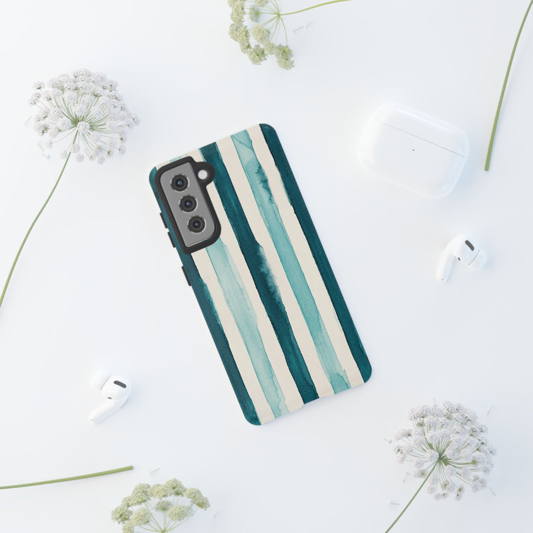 Tough Cute Green Stripes Phone Case, for IPhone 17 Pro Max | Iphone 17 Air, Iphone 16, IPhone 15, 14 13 12, Samsung Galaxy S26, S25, S24, S23