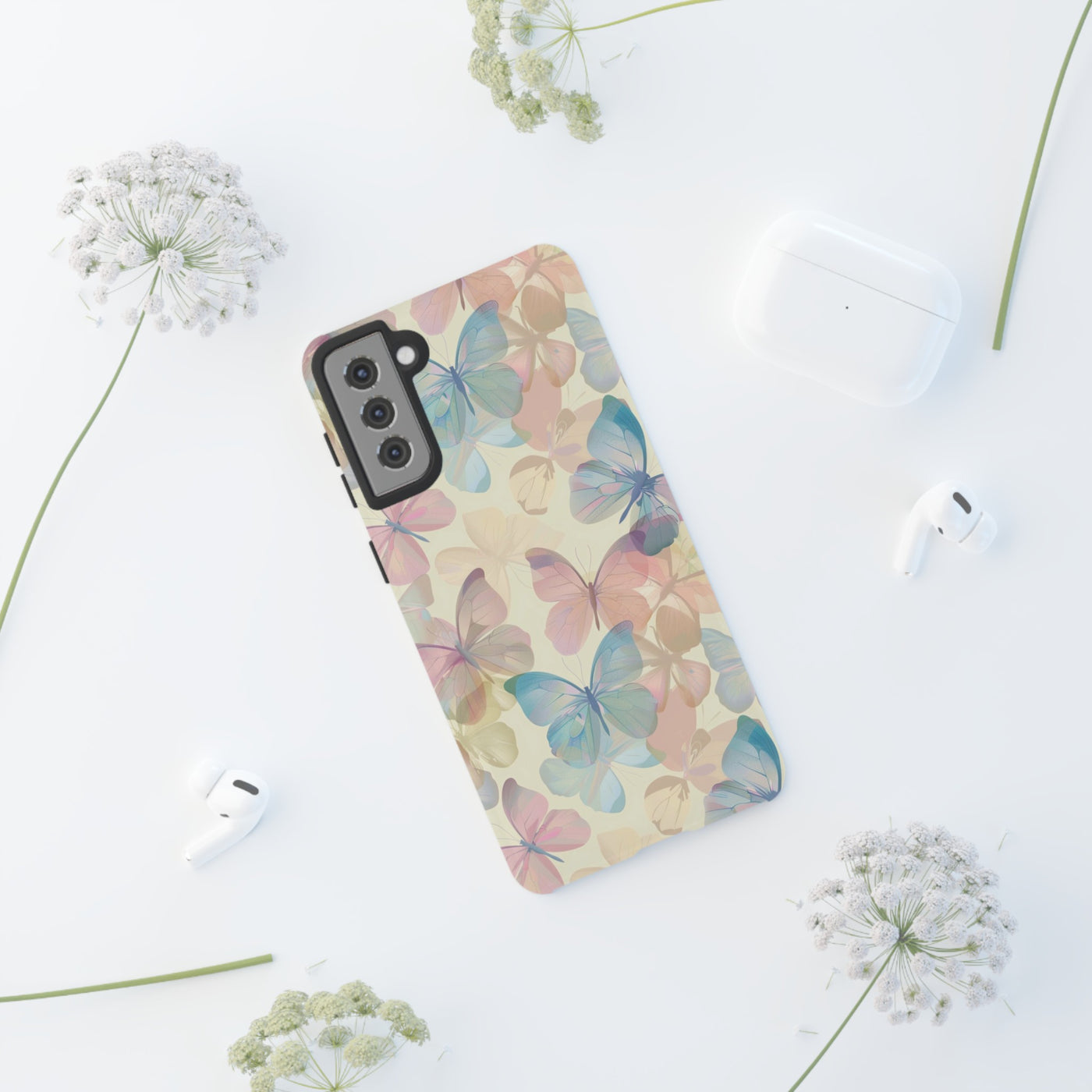 Cute Samsung Case | Cool Iphone Case | Summer Pastel Butterflies, Samsung S24, S23, S22, S21, IPhone 15 Case | Iphone 14 Case, Iphone 13 Case