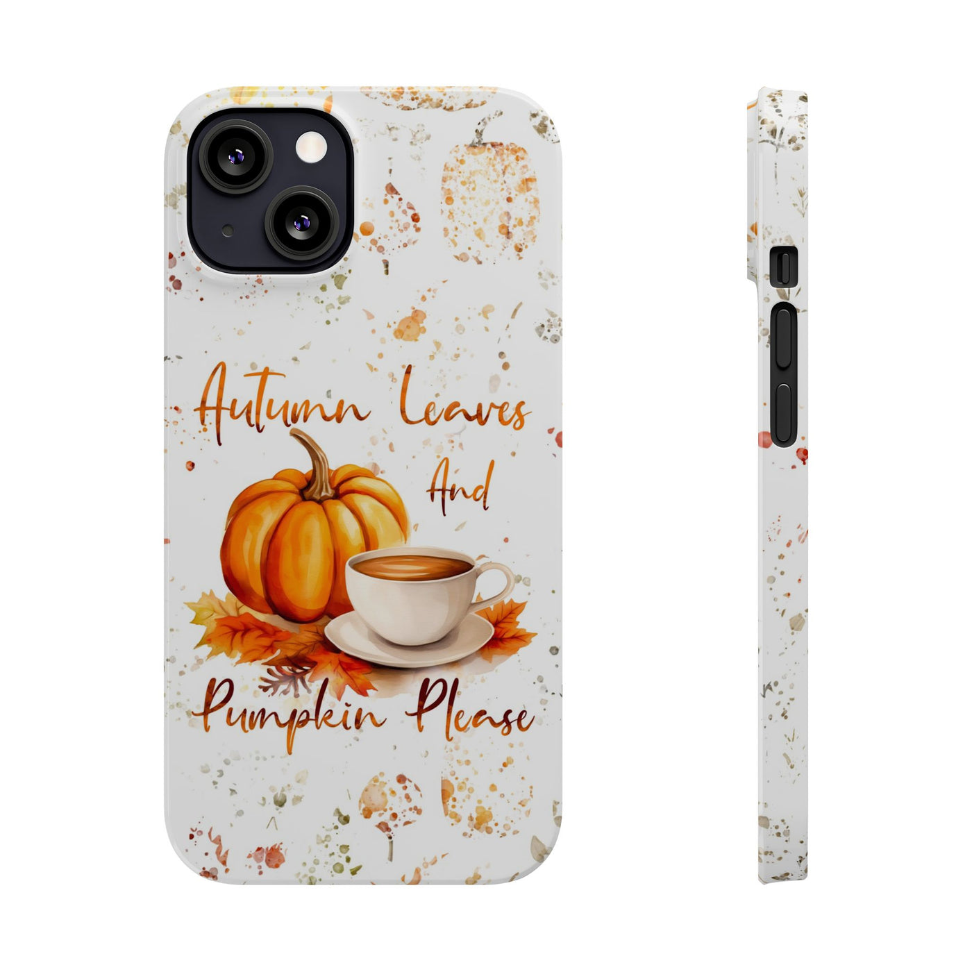 Fall Leaves and Pumpkins Slim Cute Phone Cases for Iphone  | iPhone 15 Case | iPhone 15 Pro Max Case, Iphone 14, Iphone 14 Pro Max, Iphone 13