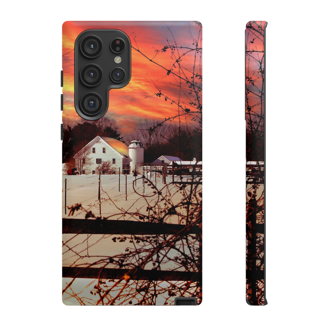 Impact Resistant, Winter Sunset Cute Phone Cases for Samsung S24, S23, S22, S21, IPhone 15 pro Iphone 14 pro Iphone 13 IPhone 12 Iphone 11 - Studio40ParkLane