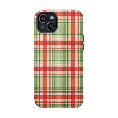 Aesthetic Tough Magsafe Red Green Checkered Phone Case - For iPhone 17 Pro Max iPhone 16 Pro iPhone 15 Iphone 14 Plus 13 Pro 12 11 10 - Studio40ParkLane
