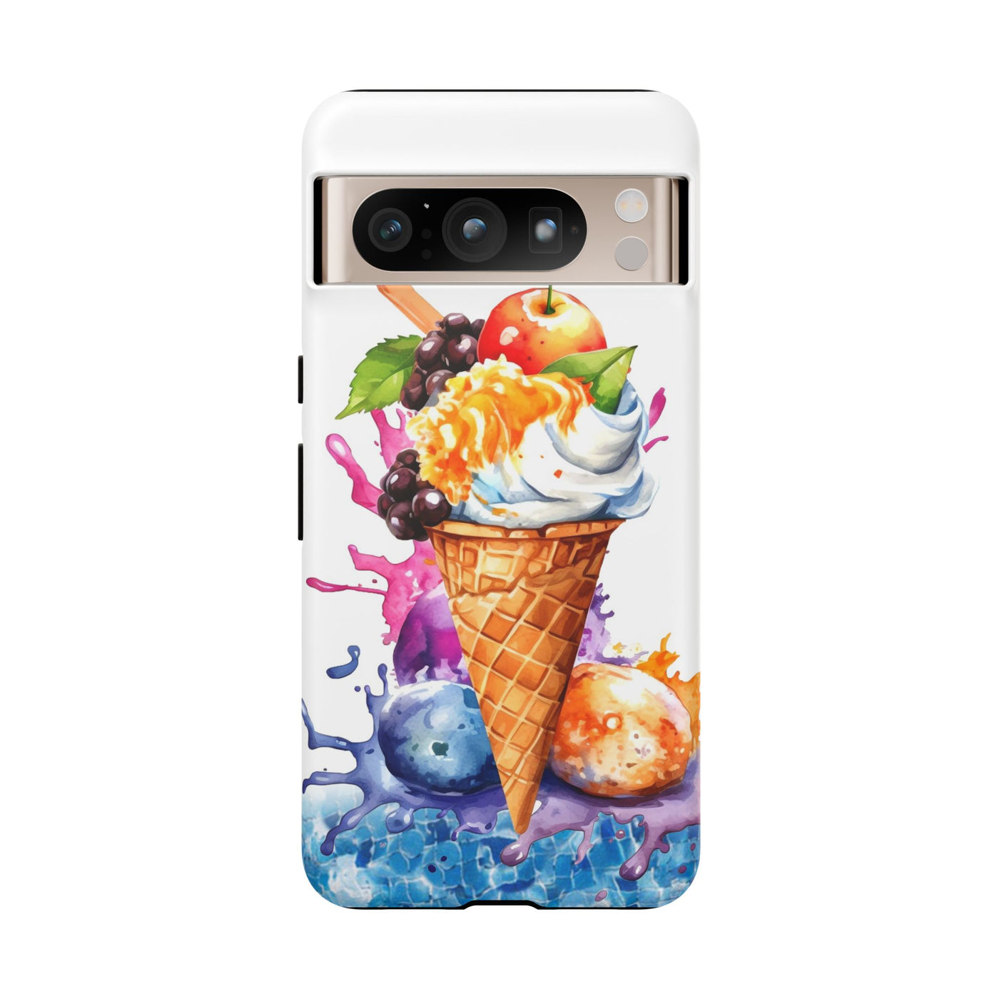 Impact Resistant, Summer Ice Cream Cone, Cute Phone Cases for Samsung S24, S23, S22, S21, IPhone 15 pro Iphone 14 pro Iphone 13 IPhone 12 Iphone 11