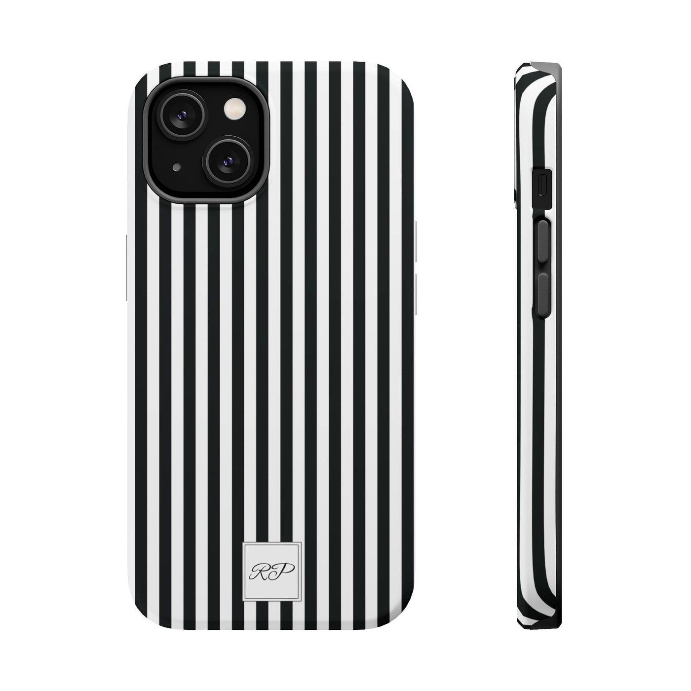 Custom Personalized Black White Striped Magsafe Phone Case for Iphone 17 - | iPhone 16 Pro Max Case | iPhone 15 Case Iphone 14 13 12 11 10 - Studio40ParkLane
