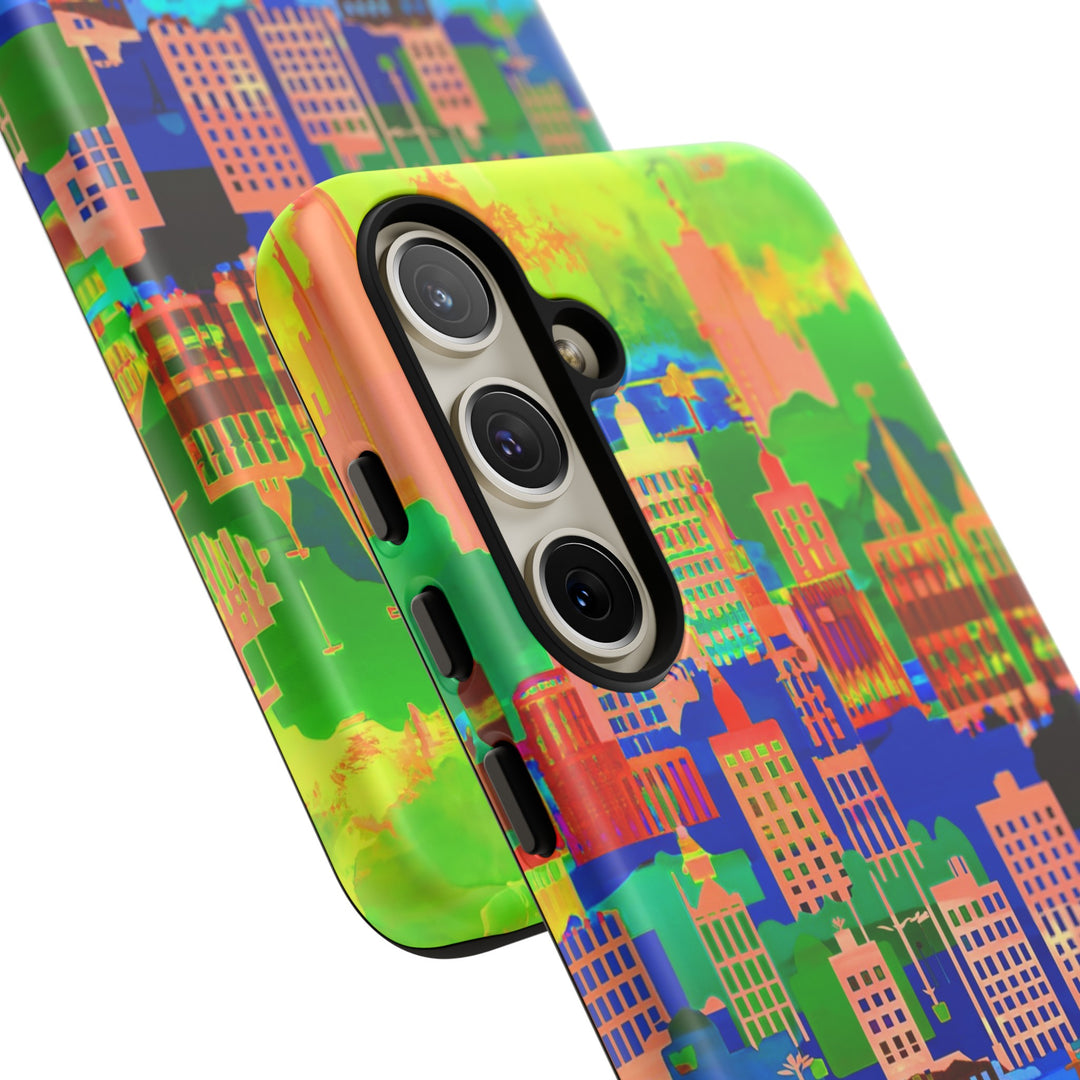 Cute Samsung Case | Cool Iphone Case | Summer City Skyline, Samsung S24, S23, S22, S21, IPhone 15 Case | Iphone 14 Case, Iphone 13 Case - Studio40ParkLane