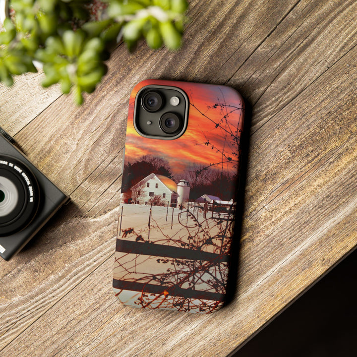 Impact Resistant, Winter Sunset Cute Phone Cases for Samsung S24, S23, S22, S21, IPhone 15 pro Iphone 14 pro Iphone 13 IPhone 12 Iphone 11 - Studio40ParkLane