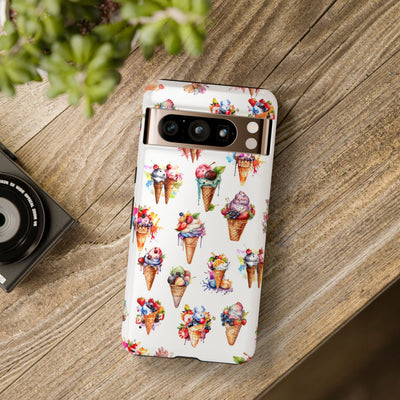 Impact Resistant, Summer Icecream, Cute Phone Cases for Samsung S24, S23, S22, S21, IPhone 15 pro, Iphone 14 pro, Iphone 13 IPhone 12, Iphone 11