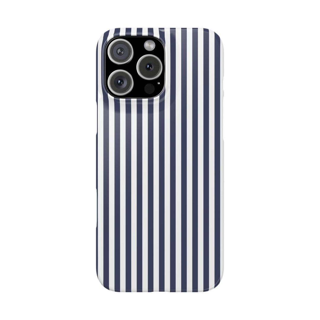Slim Navy Blue Striped Cute Phone Case for Iphone 16 - | iPhone 15 Pro Max Case | iPhone 14 Case Iphone 13 12 11 10 9 8 7 XS X Gift for Her - Studio40ParkLane