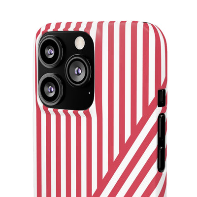 Aesthetic Winterberry Red Stripes Cute Phone Case Sleek Snap - For iPhone 17 Pro Max iPhone 16 Pro iPhone 15 Iphone 14 Plus 13 Pro 12 11 10 Gift - Studio40ParkLane