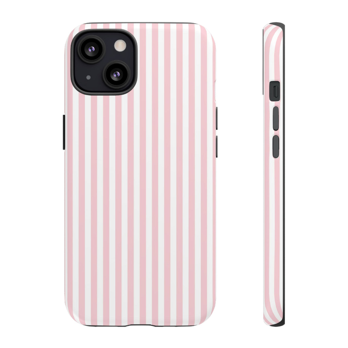 Tough Premium Sweet Pink Stripes Phone Case Gift for Her - For Apple iPhone 16 Pro Max 16e iPhone 15 Pro iPhone Iphone 14 Plus 13 Pro 12 SE XR - Studio40ParkLane