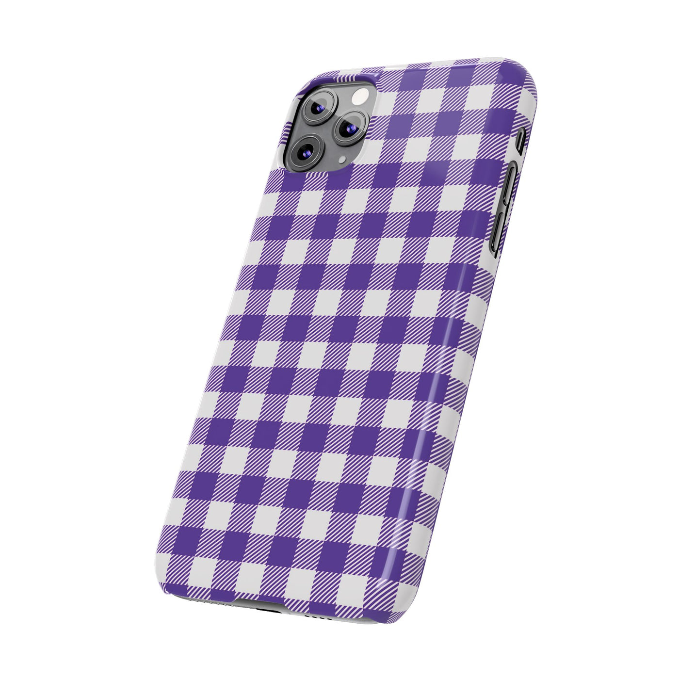 Slim Purple Gingham Gift for Her Cute Phone Cases for Iphone 16 Pro Max | iPhone 15 Case | iPhone 15 Pro Max Case, Iphone 14, 13, 12, 11, 10, 8, 7