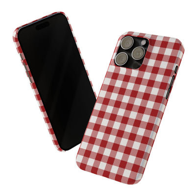 Slim Red Gingham Gift for Her Cute Phone Cases for Iphone 16 Pro Max | iPhone 15 Case | iPhone 15 Pro Max Case, Iphone 14, 13, 12, 11, 10, 8, 7