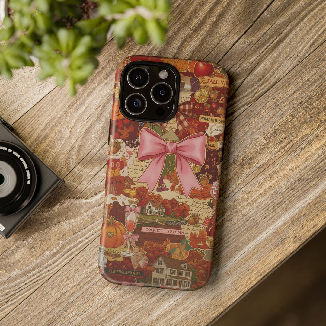 New England Fall Coquette Collage Tough Premium Phone Case - For iPhone 16 Pro Max iPhone 15 Pro iPhone Iphone 14 Plus 13 Pro 12 11 10 XR XS
