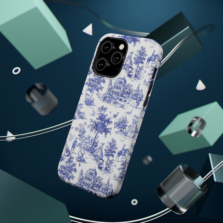 Blue Toile Magnetic Impact-Resistant Cute Phone Case for Iphone 16, iPhone 15 Pro Max Plus 14, 13, 12, 11 Gift for her - Studio40ParkLane