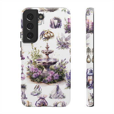 Impact Resistant, Lavender Wedding, Cute Phone Cases for Samsung S24, S23, S22, S21, IPhone 15 pro Iphone 14 pro Iphone 13 IPhone 12 Iphone 11