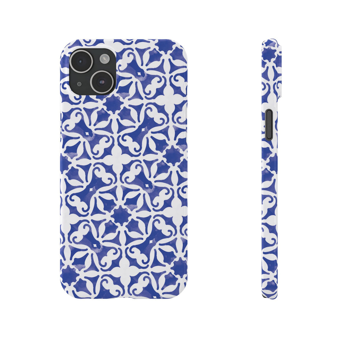 Slim Blue Mosaic Gift for Her Cute Phone Cases for Iphone 16 Case | iPhone 15 Case | iPhone 15 Pro Max Case, Iphone 14, Iphone 14 Pro Max, Iphone 13, 11,10,8,7 - Studio40ParkLane