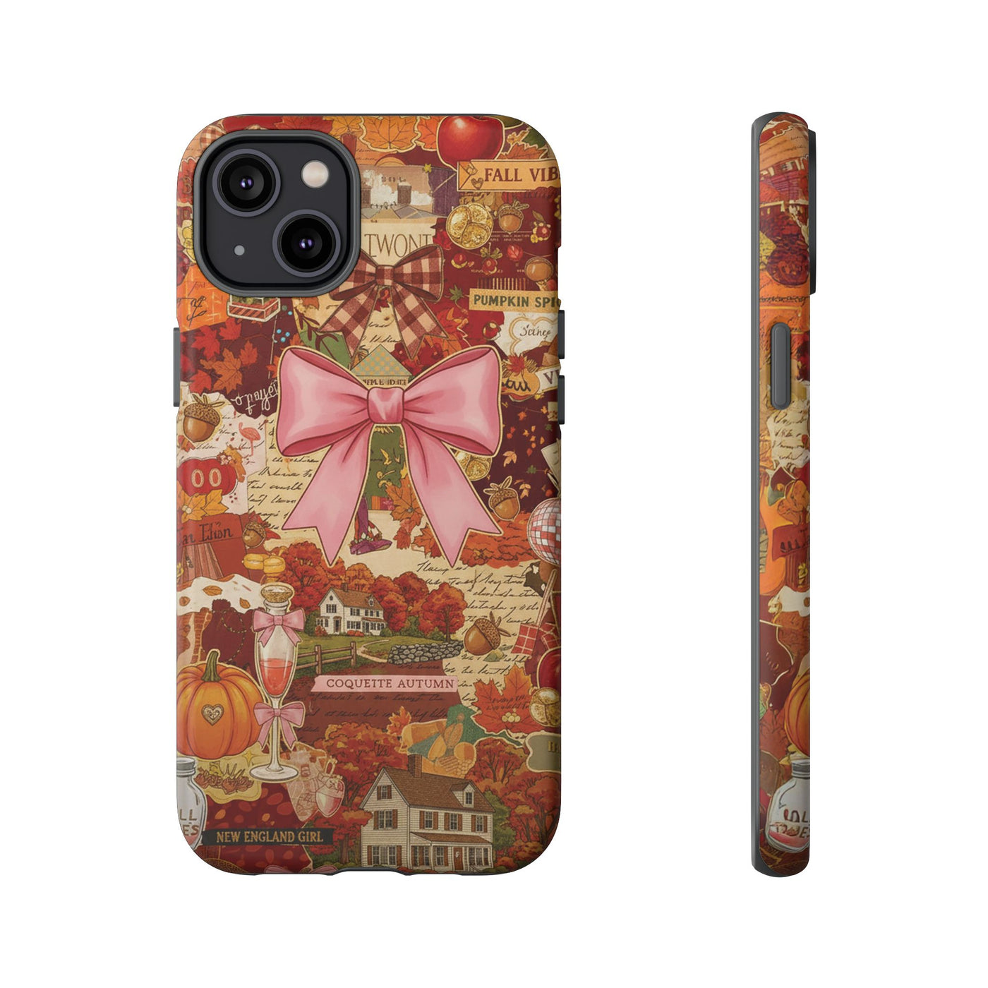 New England Fall Coquette Collage Tough Premium Phone Case - For iPhone 16 Pro Max iPhone 15 Pro iPhone Iphone 14 Plus 13 Pro 12 11 10 XR XS