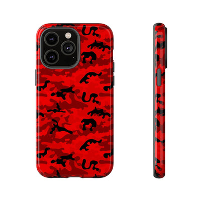 Impact Resistant, Red Camo Camouflage, Cute Phone Cases for Samsung S24, S23, S22, S21, IPhone 15 pro Iphone 14 pro Iphone 13 IPhone 12 Iphone 11