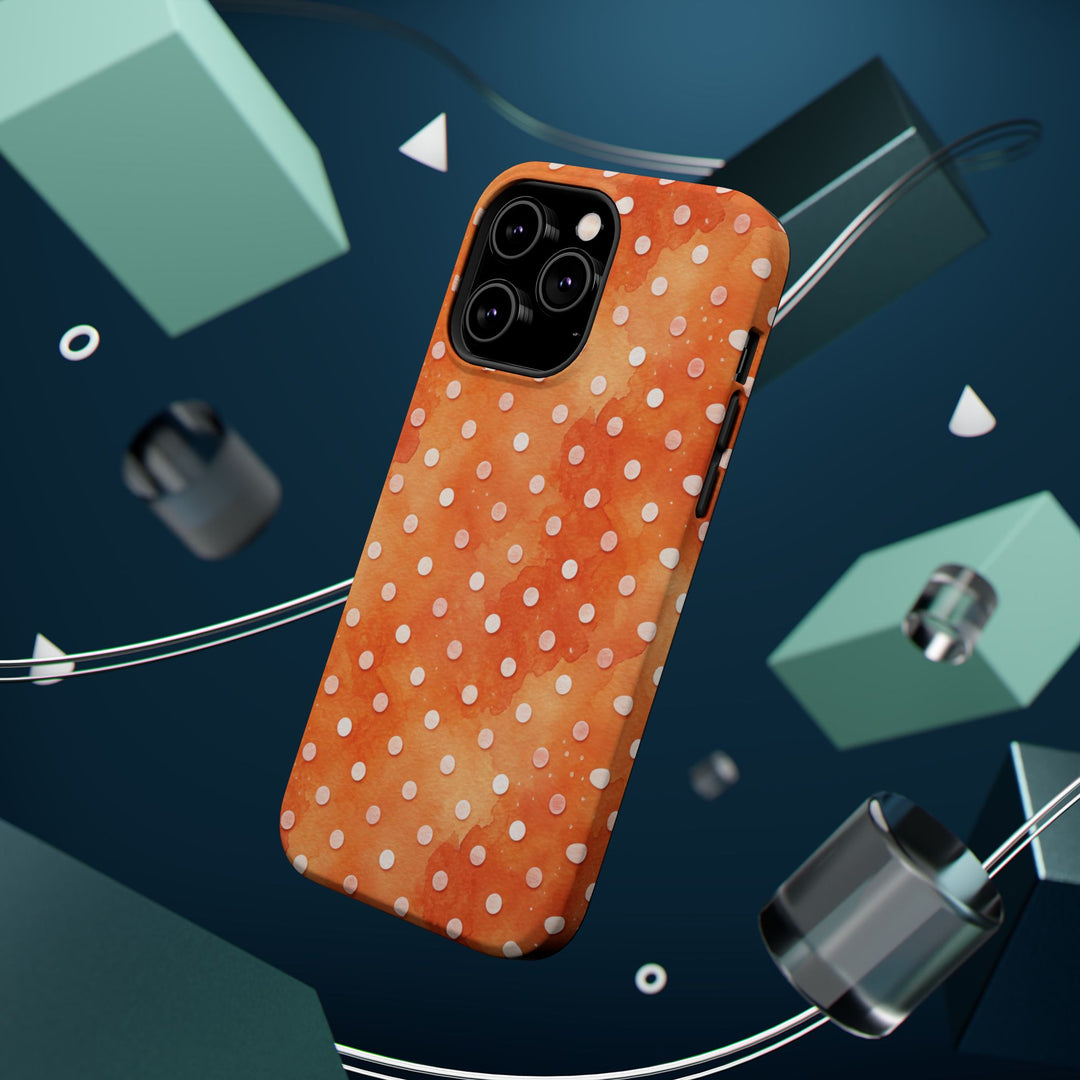 Aesthetic Tough Magsafe Orange Polka Dots Phone Case - For iPhone 17 Pro Max iPhone 16 Pro iPhone 15 Iphone 14 Plus 13 Pro 12 11 10 XR - Studio40ParkLane